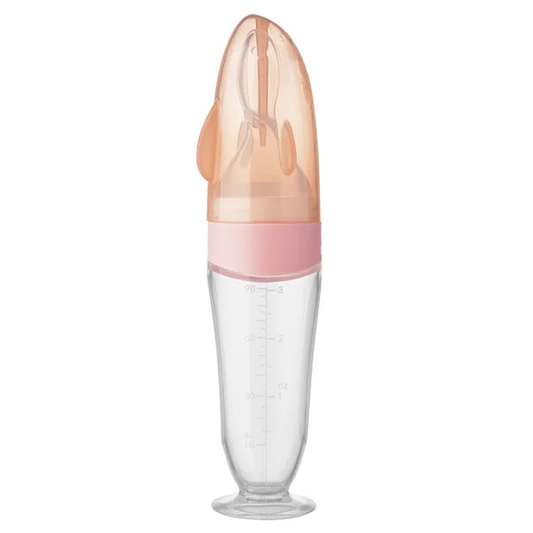 Biberon souple en silicone avec cuillère pour bébé - Biberon complémentaire pour enfants