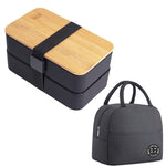 Boîte à lunch portable à double compartiment isotherme de 1200 ml, récipient alimentaire en plastique micro-ondable, Sans sac isotherme Noir, Sans sac isotherme Blanc, Avec sac isotherme Noir, Avec sac isotherme Blanc