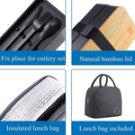 Boîte à lunch portable à double compartiment isotherme de 1200 ml, récipient alimentaire en plastique micro-ondable, Sans sac isotherme Noir, Sans sac isotherme Blanc, Avec sac isotherme Noir, Avec sac isotherme Blanc