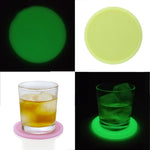 Sous-verre lumineux rond en silicone, coussin d'isolation thermique, dessous de verre lumineux anti-brûlure pour café