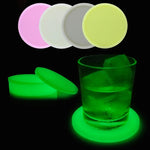Sous-verre lumineux rond en silicone, coussin d'isolation thermique, dessous de verre lumineux anti-brûlure pour café