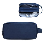 Sac de rangement d'accessoires numériques double couche grande capacité SM09, Gris, Noir, Bleu marine, Gris foncé
