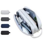 Sac de rangement d'accessoires numériques double couche grande capacité SM09, Gris, Noir, Bleu marine, Gris foncé
