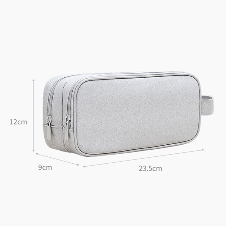 Sac de rangement d'accessoires numériques double couche grande capacité SM09, Gris, Noir, Bleu marine, Gris foncé
