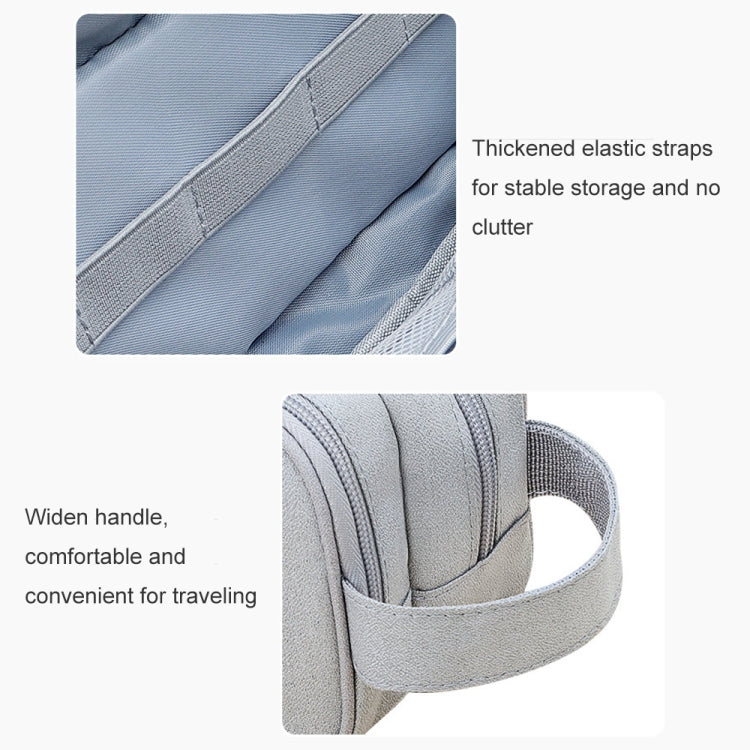 Sac de rangement d'accessoires numériques double couche grande capacité SM09, Gris, Noir, Bleu marine, Gris foncé