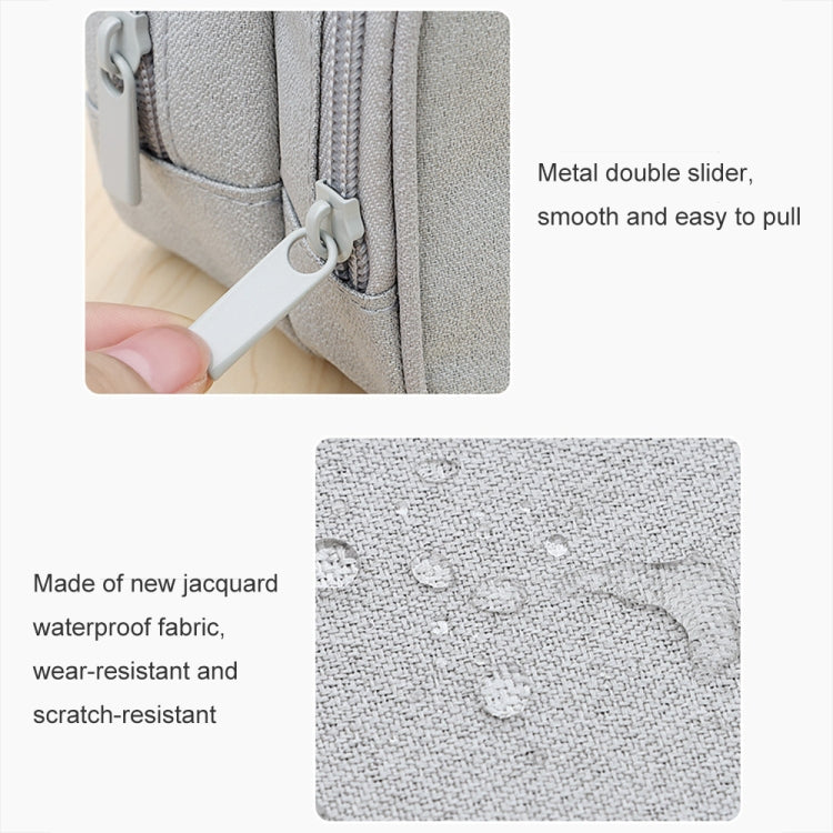 Sac de rangement d'accessoires numériques double couche grande capacité SM09, Gris, Noir, Bleu marine, Gris foncé
