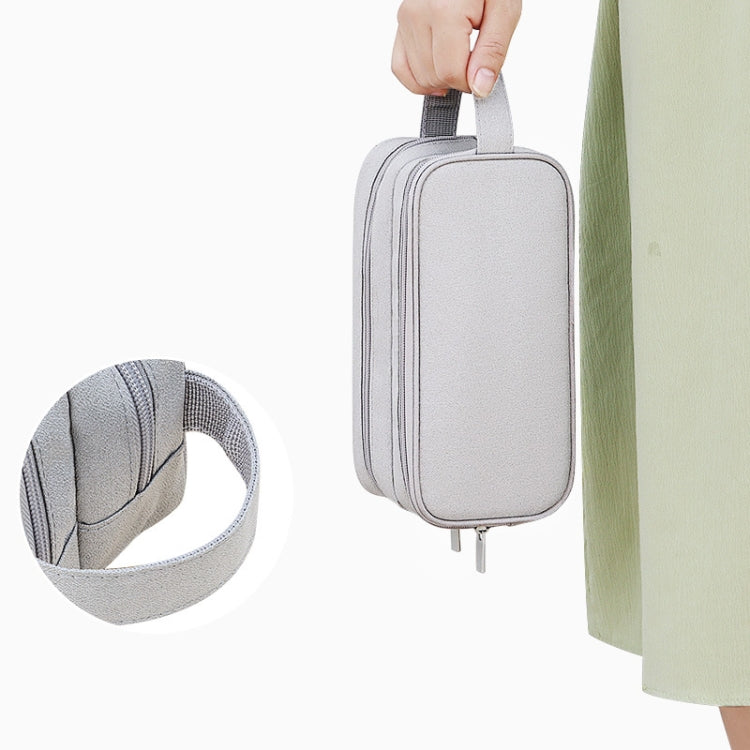 Sac de rangement d'accessoires numériques double couche grande capacité SM09, Gris, Noir, Bleu marine, Gris foncé