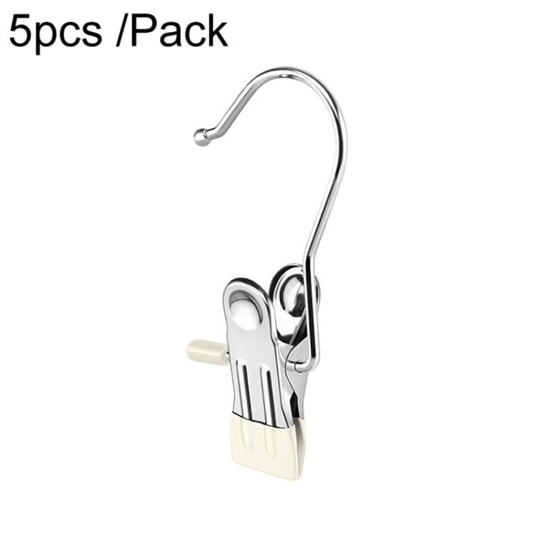 5 pièces/paquet – Pince plate en acier inoxydable avec crochet, anti-rayures, pour sécher le linge