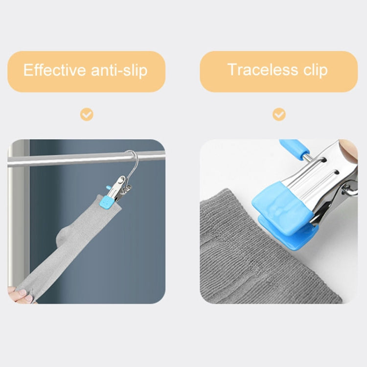 5 pièces/paquet – Pince plate en acier inoxydable avec crochet, anti-rayures, pour sécher le linge