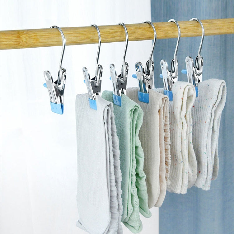 5 pièces/paquet – Pince plate en acier inoxydable avec crochet, anti-rayures, pour sécher le linge