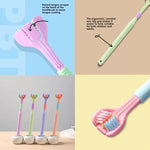 YALINA Brosse à dents à trois côtés Poils souples Brosse à dents en forme de V à 360 degrés, 418 Adultes Rose, 418 Adultes Violet, A22 Enfants Rose, A22 Enfants Jaune, A22 Enfants Bleu