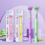 YALINA Brosse à dents à trois côtés Poils souples Brosse à dents en forme de V à 360 degrés, 418 Adultes Rose, 418 Adultes Violet, A22 Enfants Rose, A22 Enfants Jaune, A22 Enfants Bleu