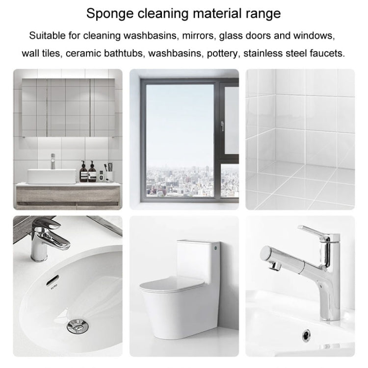 Éponge de nettoyage rose pour le détartrage des robinets, l'élimination des taches et des traces d'eau sur les miroirs de salle de bain
