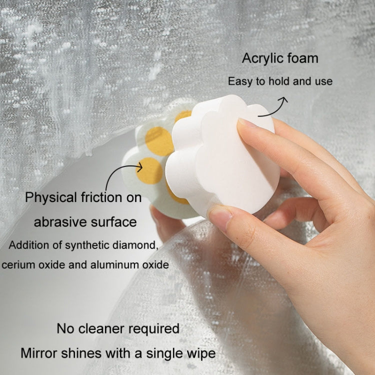 Éponge de nettoyage rose pour le détartrage des robinets, l'élimination des taches et des traces d'eau sur les miroirs de salle de bain