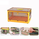 Boîte de Rangement Pliable en Plastique Organisateur Empilable avec Roulettes, Blanc 37 x 26,5 x 22 cm, Jaune 37 x 26,5 x 22 cm, Vert 37 x 26,5 x 22 cm, Couvercle en Bois Blanc 37 x 26,5 x 22 cm, Couvercle en Bois Jaune 37 x 26,5 x 22 cm