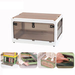Boîte de Rangement Pliable en Plastique Organisateur Empilable avec Roulettes, Blanc 37 x 26,5 x 22 cm, Jaune 37 x 26,5 x 22 cm, Vert 37 x 26,5 x 22 cm, Couvercle en Bois Blanc 37 x 26,5 x 22 cm, Couvercle en Bois Jaune 37 x 26,5 x 22 cm