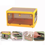 Boîte de Rangement Pliable en Plastique Organisateur Empilable avec Roulettes, Blanc 37 x 26,5 x 22 cm, Jaune 37 x 26,5 x 22 cm, Vert 37 x 26,5 x 22 cm, Couvercle en Bois Blanc 37 x 26,5 x 22 cm, Couvercle en Bois Jaune 37 x 26,5 x 22 cm