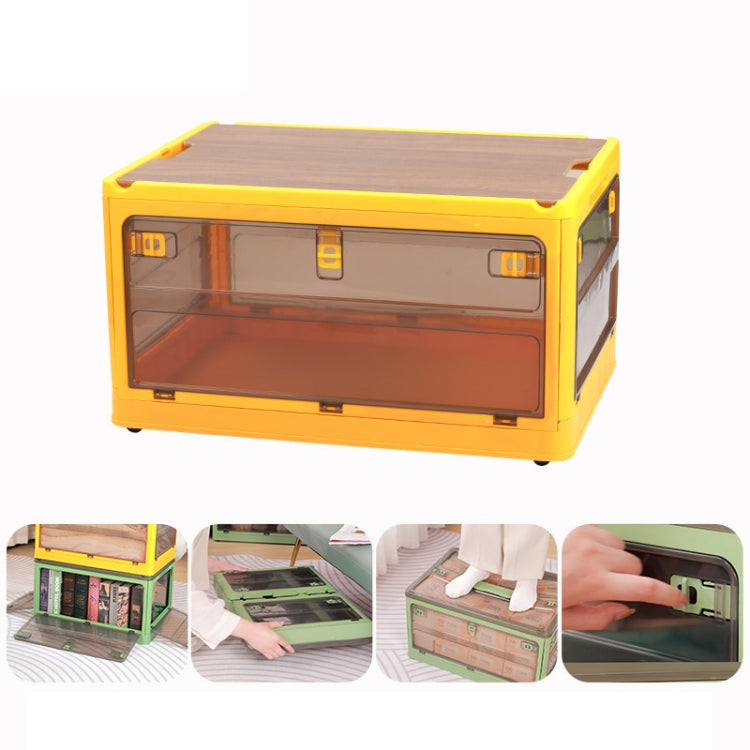 Boîte de Rangement Pliable en Plastique Organisateur Empilable avec Roulettes, Blanc 37 x 26,5 x 22 cm, Jaune 37 x 26,5 x 22 cm, Vert 37 x 26,5 x 22 cm, Couvercle en Bois Blanc 37 x 26,5 x 22 cm, Couvercle en Bois Jaune 37 x 26,5 x 22 cm