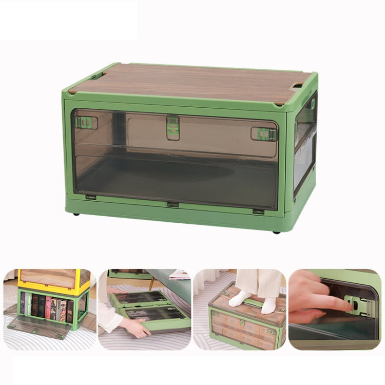 Boîte de Rangement Pliable en Plastique Organisateur Empilable avec Roulettes, Blanc 37 x 26,5 x 22 cm, Jaune 37 x 26,5 x 22 cm, Vert 37 x 26,5 x 22 cm, Couvercle en Bois Blanc 37 x 26,5 x 22 cm, Couvercle en Bois Jaune 37 x 26,5 x 22 cm