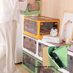 Boîte de Rangement Pliable en Plastique Organisateur Empilable avec Roulettes, Blanc 37 x 26,5 x 22 cm, Jaune 37 x 26,5 x 22 cm, Vert 37 x 26,5 x 22 cm, Couvercle en Bois Blanc 37 x 26,5 x 22 cm, Couvercle en Bois Jaune 37 x 26,5 x 22 cm