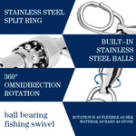 5 pièces / paquet PROBEROS DAC006 Leurres appâts connecteurs à anneaux 8 types, émerillons à roulement haute vitesse, épingle ovale, accessoires de pêche, 22mm, 23mm, 25mm, 30mm, 35mm
