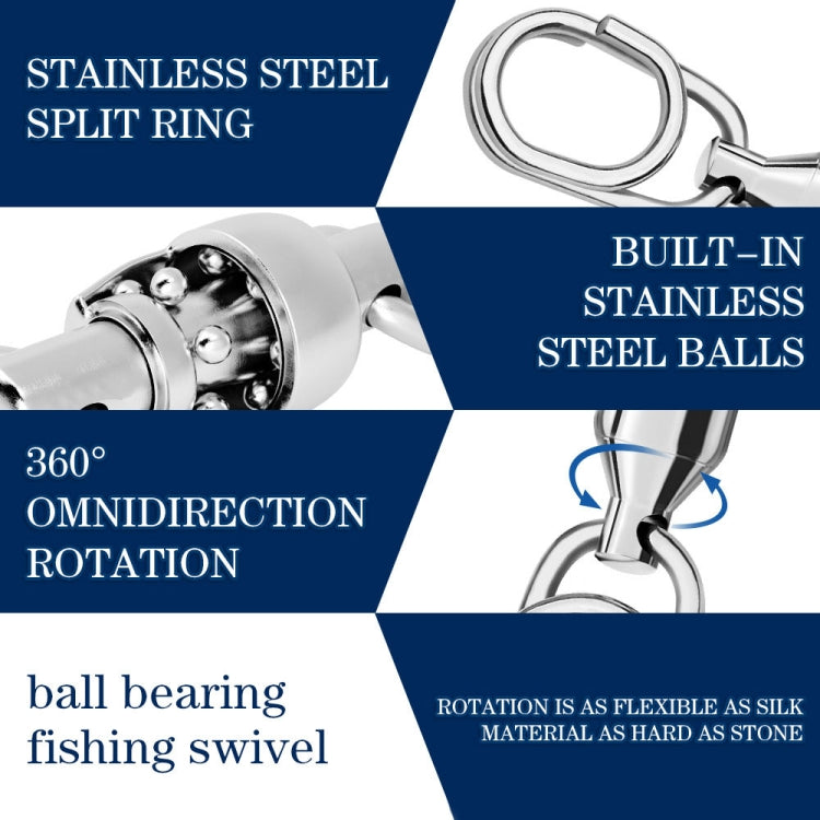 5 pièces / paquet PROBEROS DAC006 Leurres appâts connecteurs à anneaux 8 types, émerillons à roulement haute vitesse, épingle ovale, accessoires de pêche, 22mm, 23mm, 25mm, 30mm, 35mm