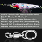5 pièces / paquet PROBEROS DAC006 Leurres appâts connecteurs à anneaux 8 types, émerillons à roulement haute vitesse, épingle ovale, accessoires de pêche, 22mm, 23mm, 25mm, 30mm, 35mm