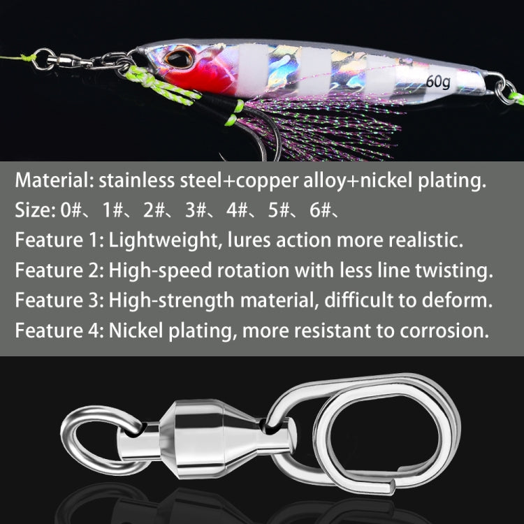 5 pièces / paquet PROBEROS DAC006 Leurres appâts connecteurs à anneaux 8 types, émerillons à roulement haute vitesse, épingle ovale, accessoires de pêche, 22mm, 23mm, 25mm, 30mm, 35mm