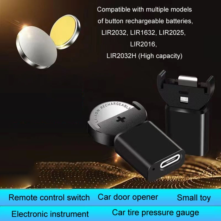 Chargeur de pile bouton rechargeable LIR2032 Key Toys, X21 noir