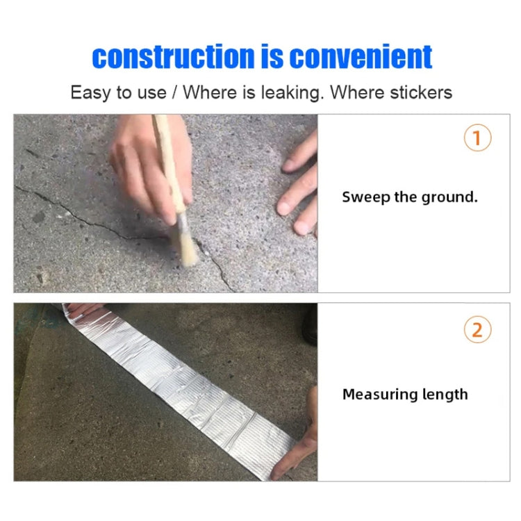 1.2mm Thickness Butyl Waterproof Tape Self-Adhesive Aluminum Foil Tape, 5cm x 5m, 15cm x 5m, 20cm x 5m, 10cm x 10m