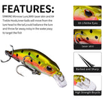 Leurre minnow coulant 5,3cm 4,6g, longue portée, appât dur plastique bionique, matériel de pêche, hameçon PROBEROS DW577 8003, hameçon ordinaire PROBEROS DW578