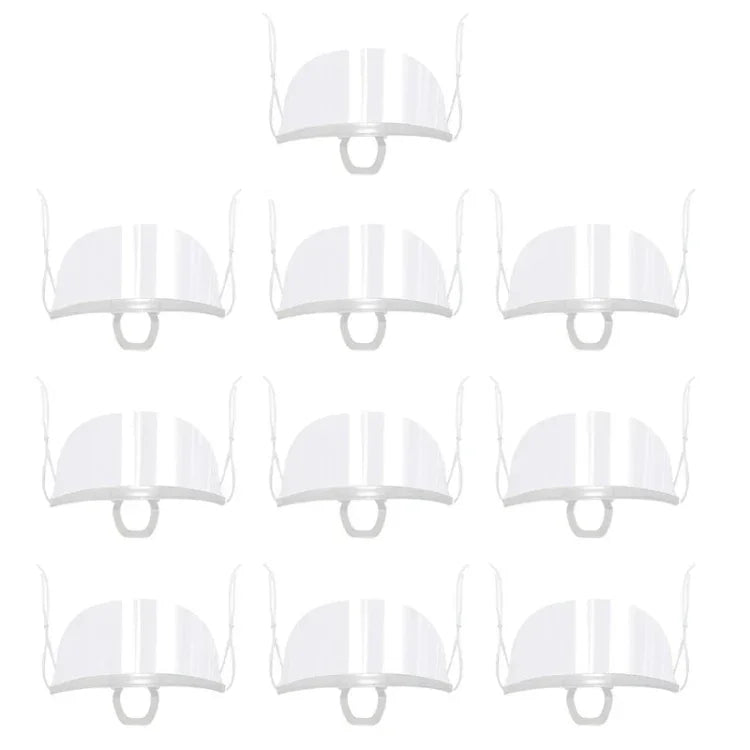 10 pcs / Sac Masques Transparants Recyclables pour Restaurant Masques Plastique Anti-buée et Anti-projections pour Chef