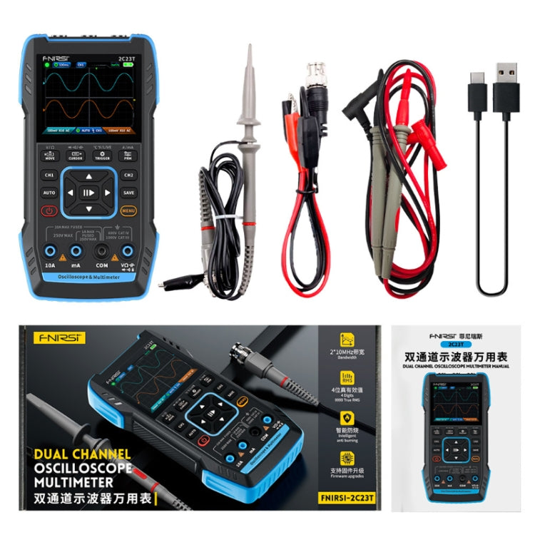 Oscilloscope numérique portable 3 en 1 FNIRSI, multimètre double canal, 2C23T standard, 2C23T amélioré