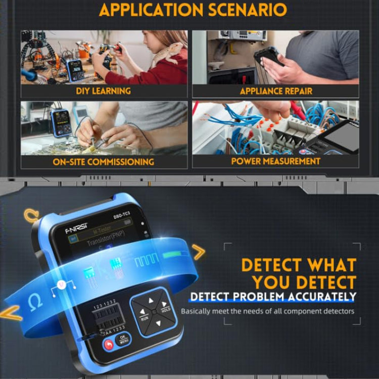 Oscilloscope numérique portable 3 en 1 FNIRSI, testeur de transistor LCR, DSO-TC3 standard, DSO-TC3 amélioré