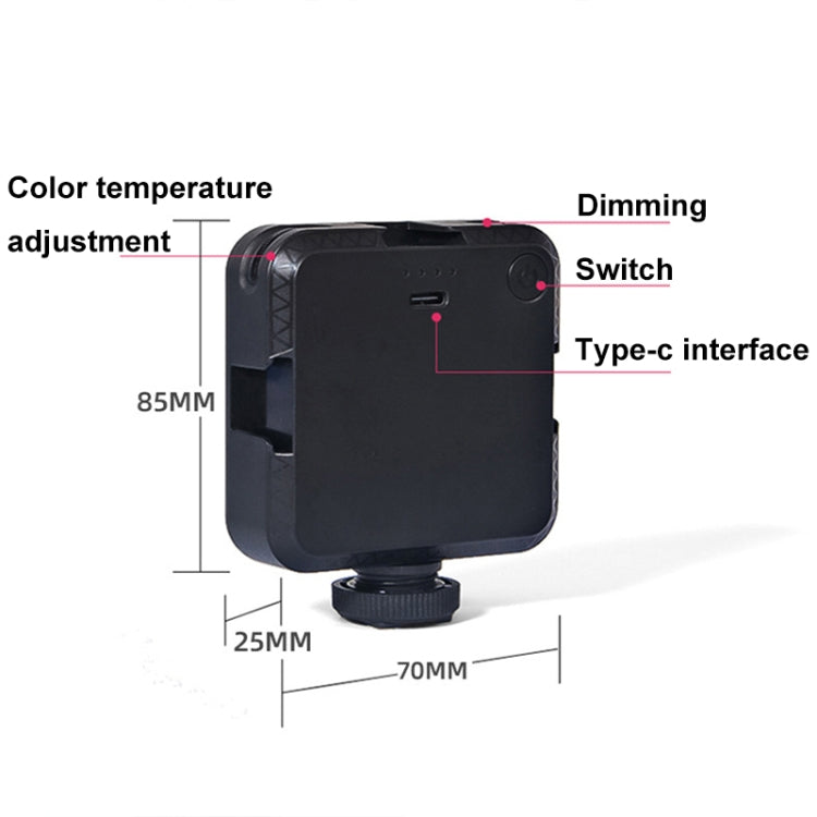 Lampe de remplissage vidéo conférence mobile W64 64 LED pour ordinateur portable, lampe de poche photo, ensemble clip, ensemble clip + trépied