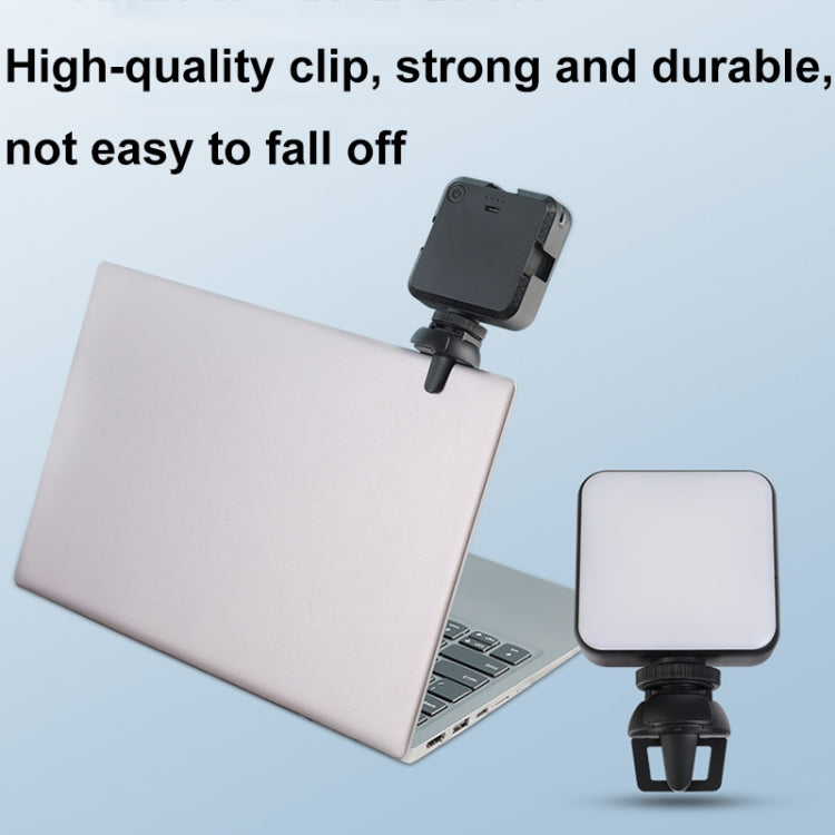 Lampe de remplissage vidéo conférence mobile W64 64 LED pour ordinateur portable, lampe de poche photo, ensemble clip, ensemble clip + trépied