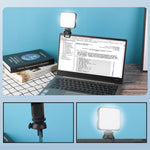 Lampe de remplissage vidéo conférence mobile W64 64 LED pour ordinateur portable, lampe de poche photo, ensemble clip, ensemble clip + trépied