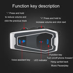 Casque moto Bluetooth 5.0 stéréo pour musique et cyclisme, V10