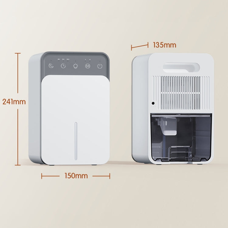 Déshumidificateur à semi-conducteurs de 1500 ml avec fonction de dégivrage automatique, minuterie, mode veille, prise EU