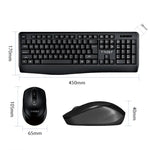 Ensemble clavier et souris sans fil T-WOLF TF-100 2,4G Bluetooth pour ordinateur portable et bureau, TF-100 (Noir)