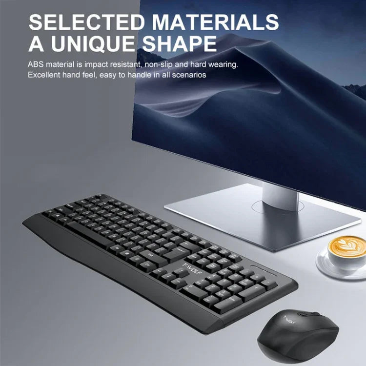 Ensemble clavier et souris sans fil T-WOLF TF-100 2,4G Bluetooth pour ordinateur portable et bureau, TF-100 (Noir)