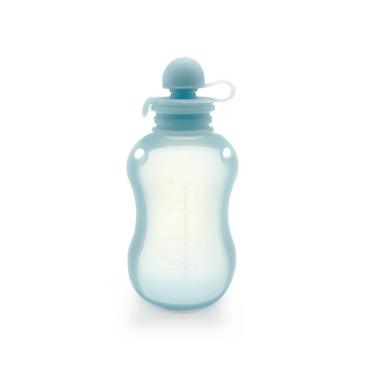 Pochettes réutilisables en silicone pour aliments de bébé, contenants à presser rechargeables, 150 ml Bleu, 150 ml Rose, 150 ml Beige