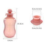 Pochettes réutilisables en silicone pour aliments de bébé, contenants à presser rechargeables, 150 ml Bleu, 150 ml Rose, 150 ml Beige