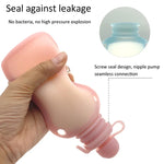 Pochettes réutilisables en silicone pour aliments de bébé, contenants à presser rechargeables, 150 ml Bleu, 150 ml Rose, 150 ml Beige