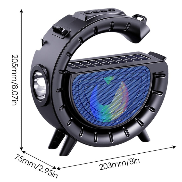 Lampe d'ambiance colorée en forme de G DV-800 Lampe torche Enceinte Bluetooth solaire sans fil
