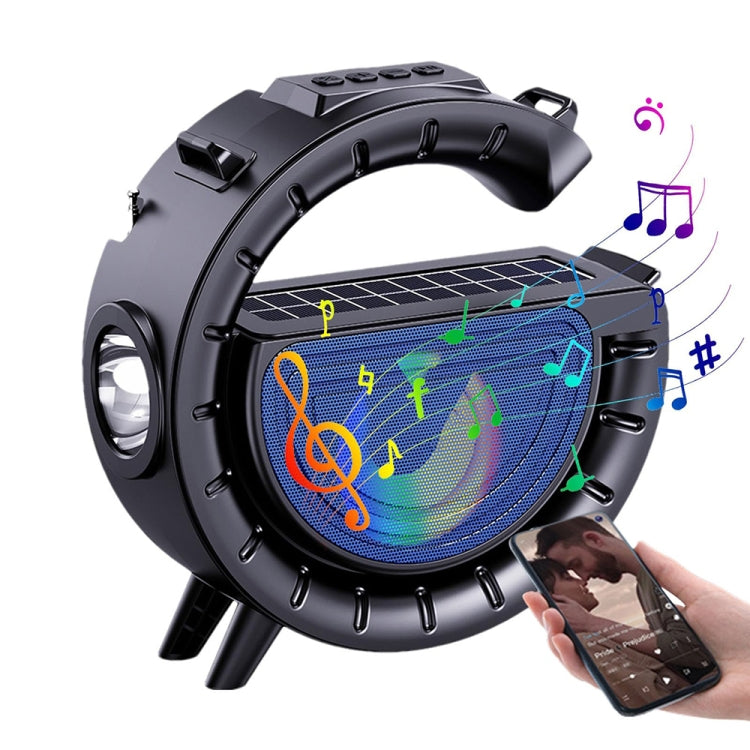 Lampe d'ambiance colorée en forme de G DV-800 Lampe torche Enceinte Bluetooth solaire sans fil