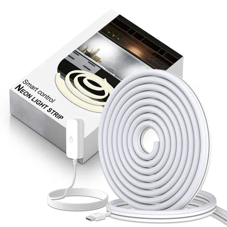 LIXINCORDA bande LED néon silicone souple 2m 5V USB à contrôle tactile, USB contrôle tactile (rose), USB contrôle tactile (blanc chaud), USB contrôle tactile (bleu)