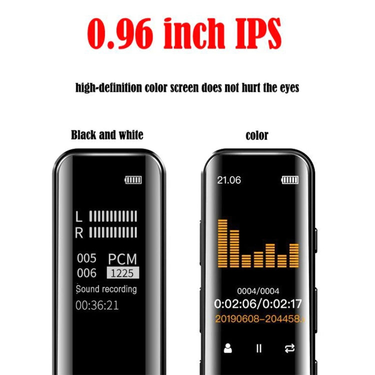 Enregistreur mini intelligent G1 avec écran couleur IPS 0,96 pouce HD et réduction de bruit, 8GB, 16GB, 32GB