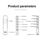 Enregistreur mini intelligent G1 avec écran couleur IPS 0,96 pouce HD et réduction de bruit, 8GB, 16GB, 32GB