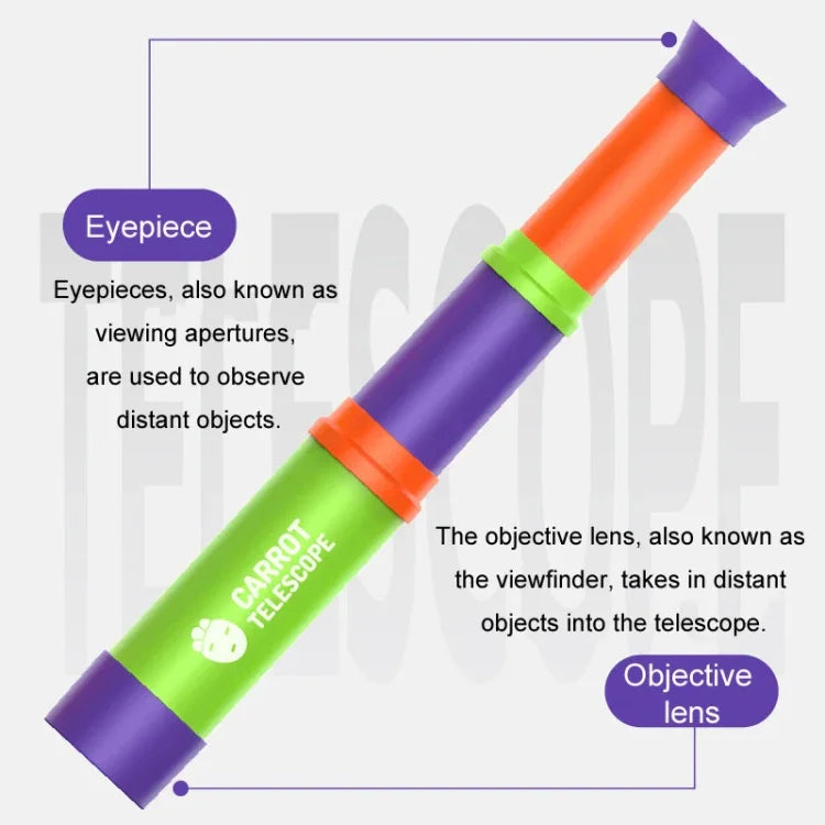 Jouet éducatif scientifique pour enfants télescope radis 8X HD à mise au point rétractable